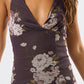 Brown Halter Neck Maxi with Slit Dress