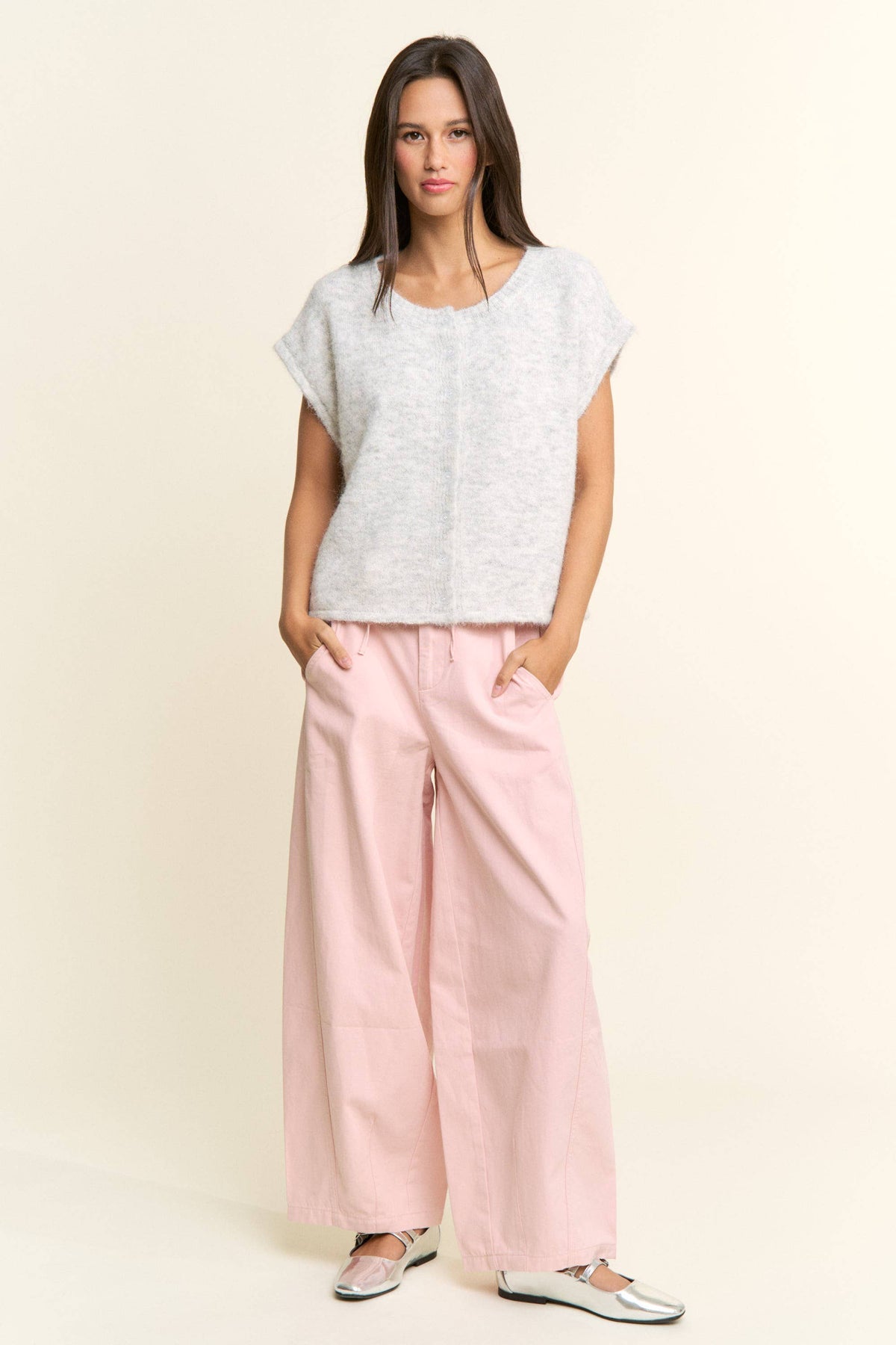 Soft Button-Front Knit Top