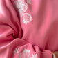 Hibiscus Pink Tropical Embroider Sweatshirt