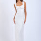 Satin Ruched Bust Sleeveless Open Back