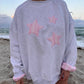 Sunkissed Pink Star Lux Striped Crewneck