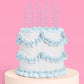 Pearl Blue Wavy Cake Candles – 10 Count | Birthday Party