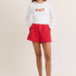 High Waisted Boxy Bow Shorts