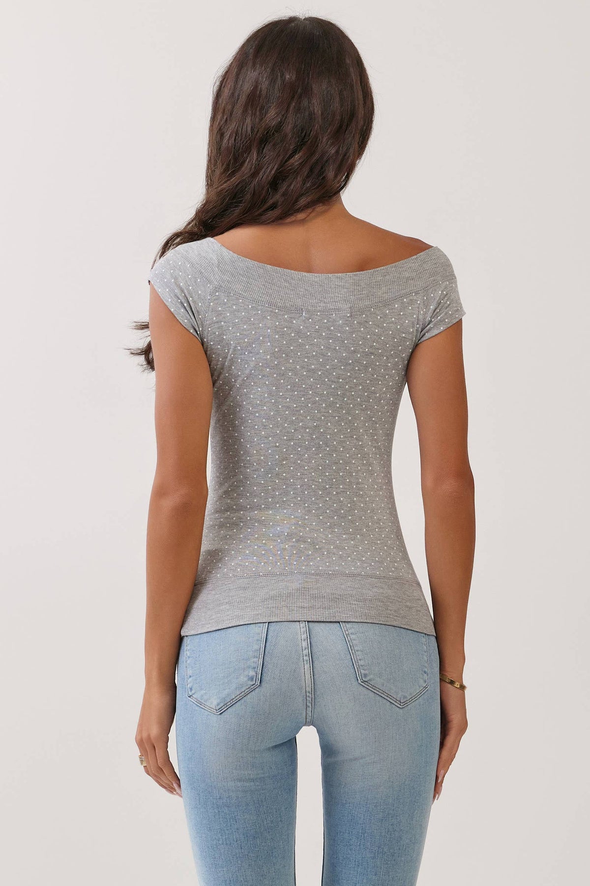 Polka Dot Boat neck Top