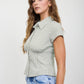 GINGHAM COLLARED SHORT SLEEVE TOP