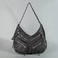 Multi Zipper Pocket Leather Hobo Bag