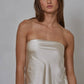 Woven Polyester Spandex Satin Tube Top