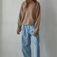 Knit Sweater Rolled Round Neck Pullover Top