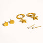 Cécile 18K Gold Non-Tarnish Star, Shell, Pearl Earring