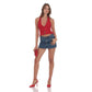 Lace V-Neck Halter Top in Red