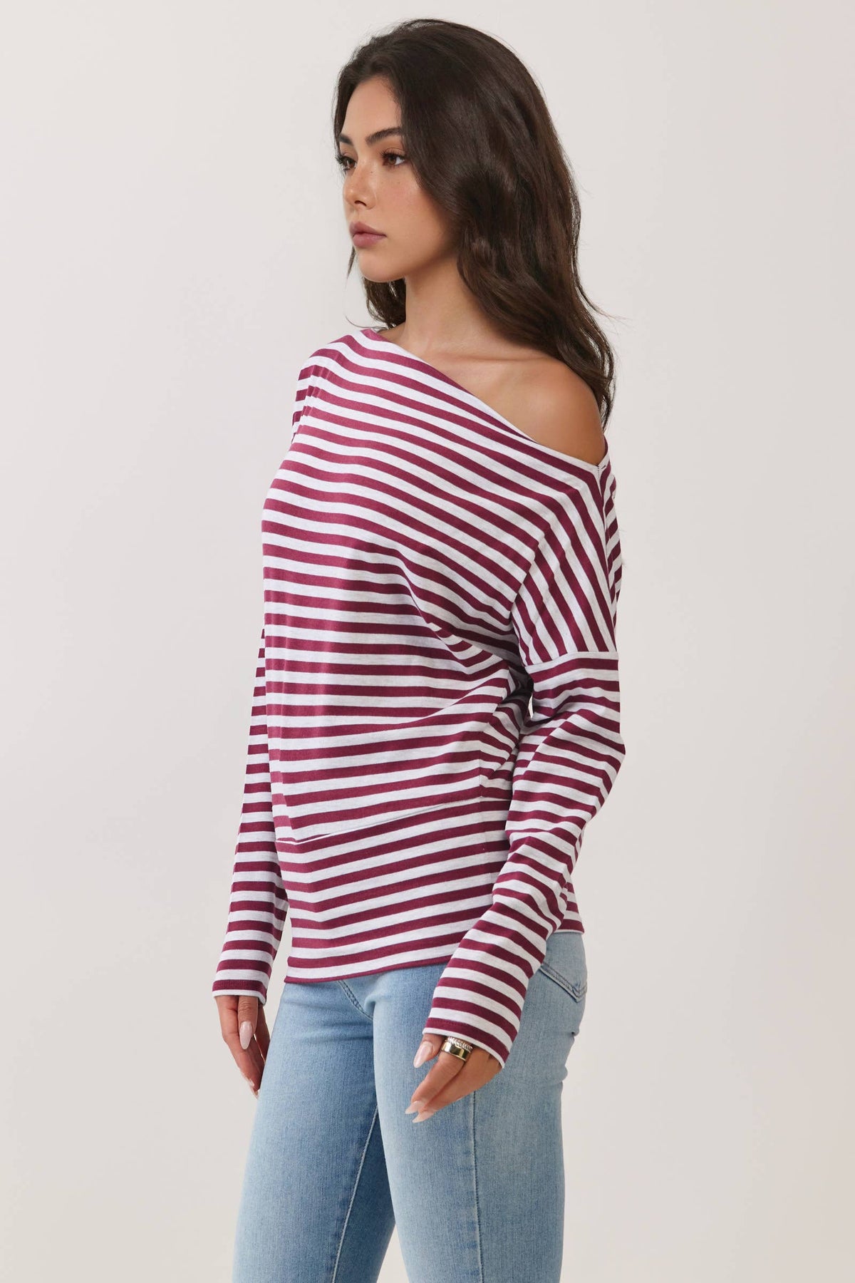 Off The Shoulder Stripe Top
