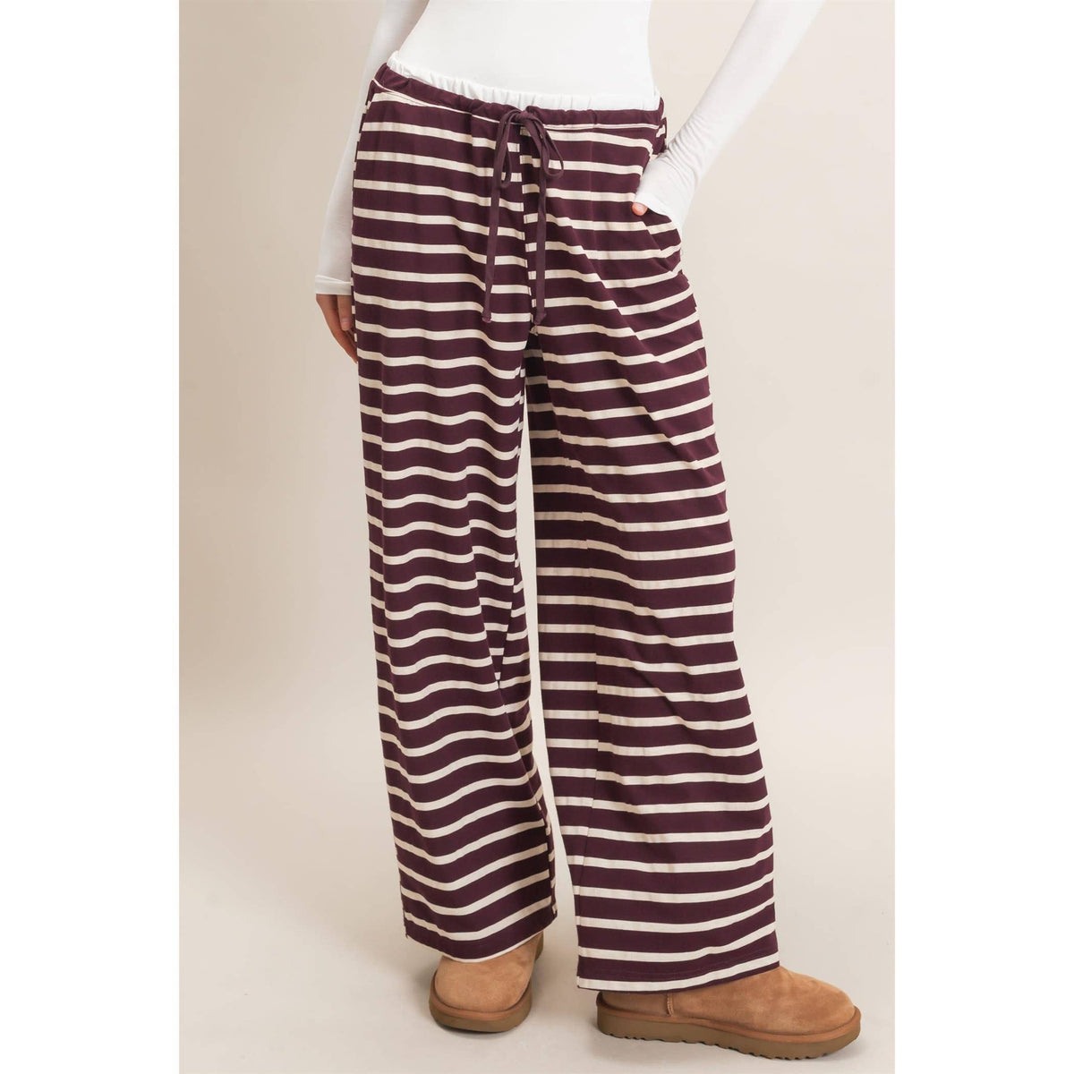 Striped Wide-Leg Pants