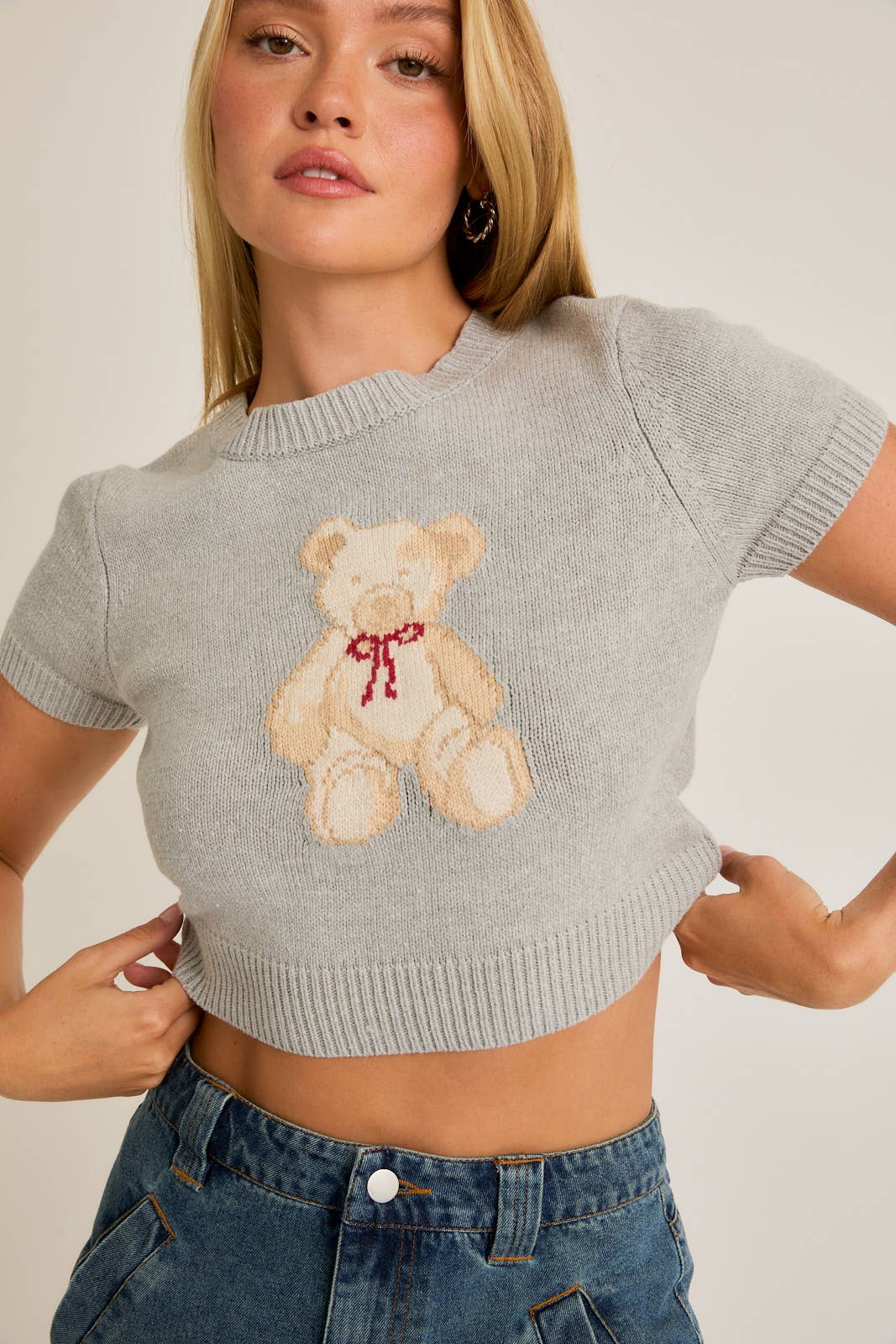 Short Sleeve Teddy Bear Top