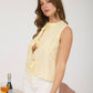 Lace Front Tie Sleeveless Blouse