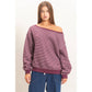 Striped Off The Shoulder Sweatshirt