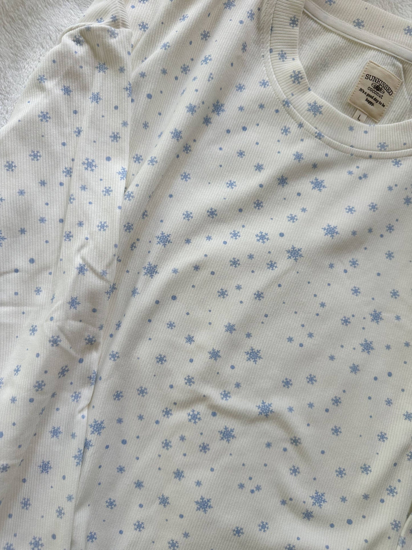 Snowflake Long Sleeve PJ Top