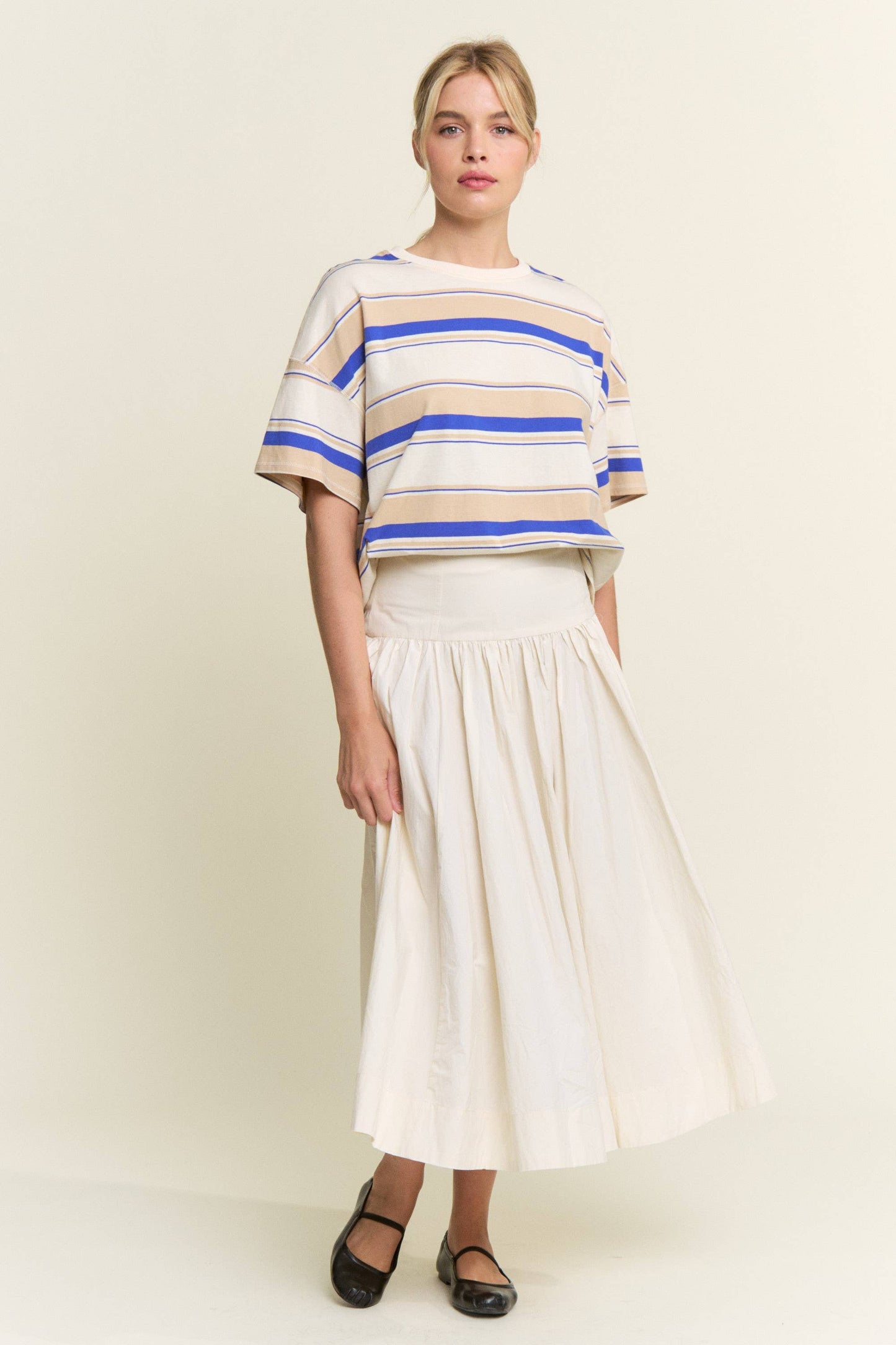 Stripe Oversized Short Sleeve Top
