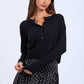 Boat Neck Button Knit Sweater