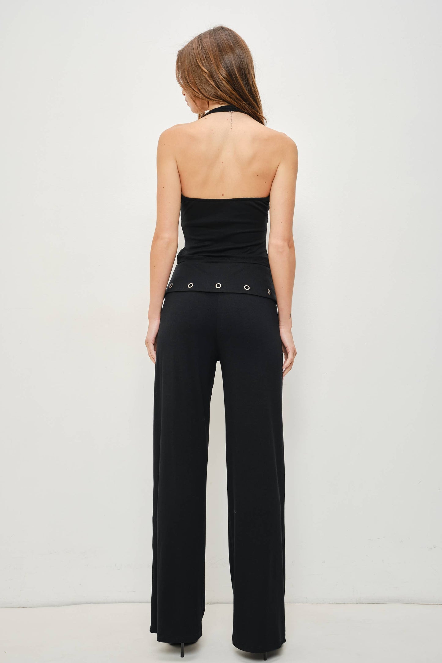 LEVI EYELET HALTER TOP