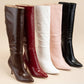 Croc Pattern Patent Finished Pointed Heel Boot