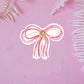 Pink layered rhinestone bow vinyl sticker