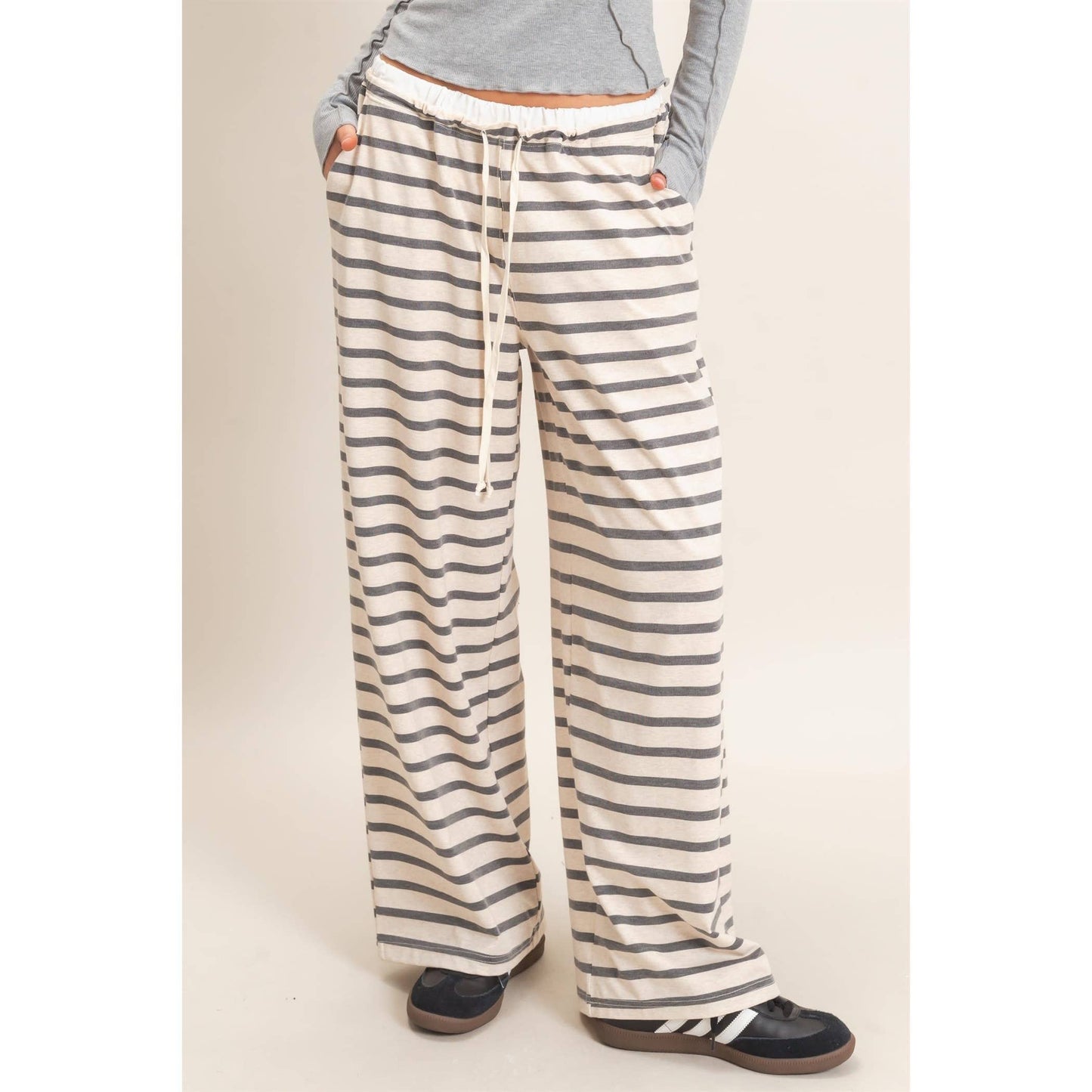 Striped Wide-Leg Pants