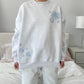 Pearl Grey Tropical Embroider Sweatshirt