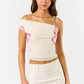 Pink Flower  Asymmetrical Top