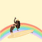 Hang Ten Rainbow Surfing Cowgirl