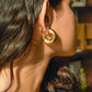 Fernanda 16K Gold Non-Tarnish Ball C Hoop Earring