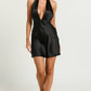 Halterneck Draped Mini Dress