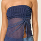 Polka dot Asymmetric Split Hem Tube Top