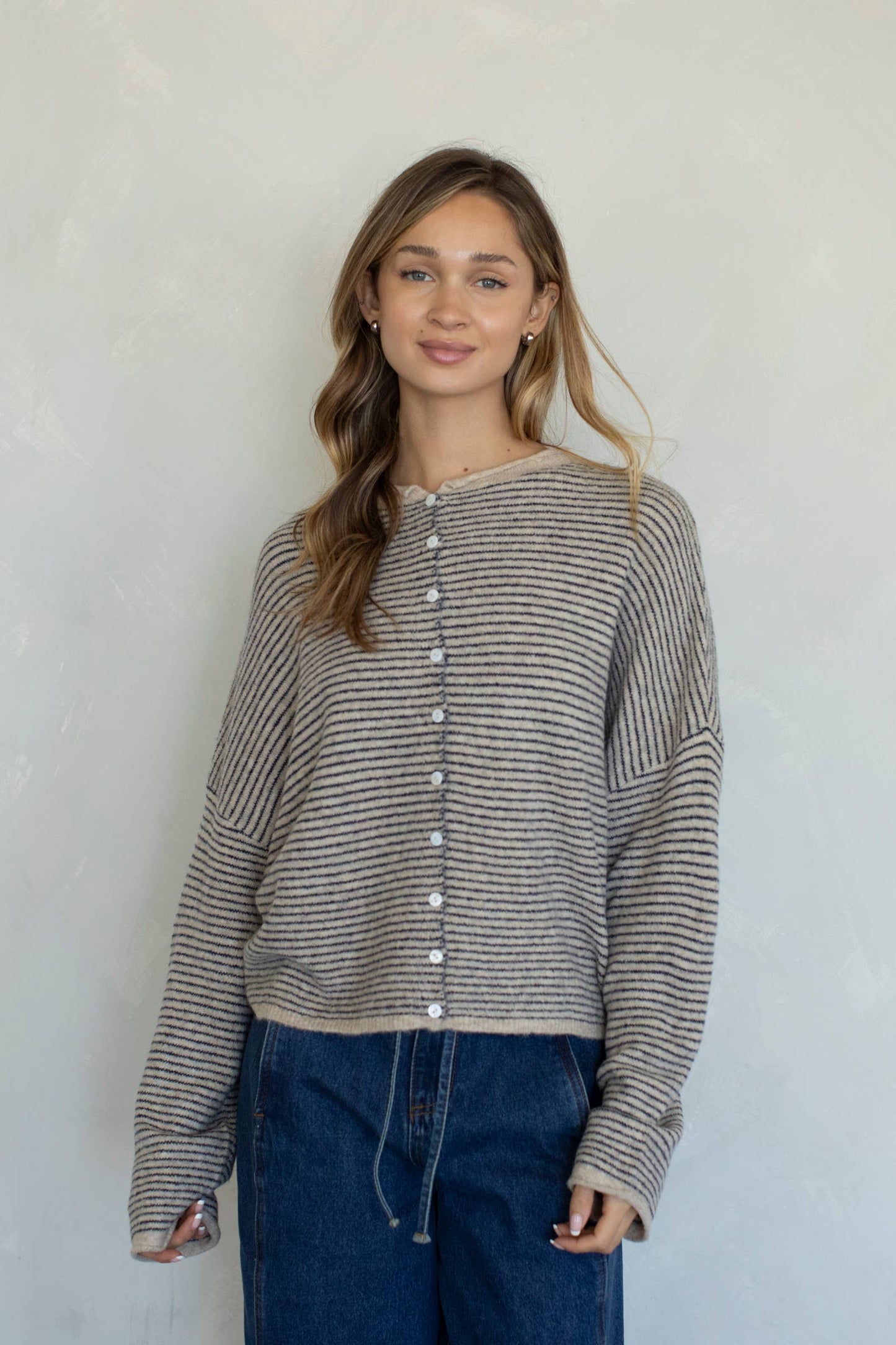 Piper Cardigan - Pin Striped