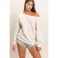 Striped Off The Shoulder Sweatshirt