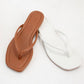 Solid Color Square Toe Thong Sandal