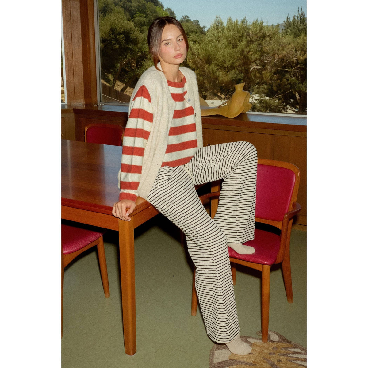 Striped essential pants