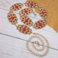 Multi Stone Detail Concho Chain Belt