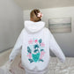 Pearl Grey Surfing The Waves Embroider Hoodie
