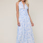 FLORAL CHIFFON HALTER MAXI DRESS