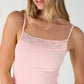Ribbed Lace Trim Cami