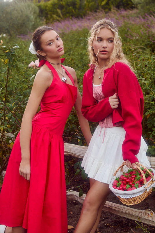 Round Neck Sweater Cardigan