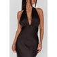 HALTERNECK SATIN MAXI DRESS