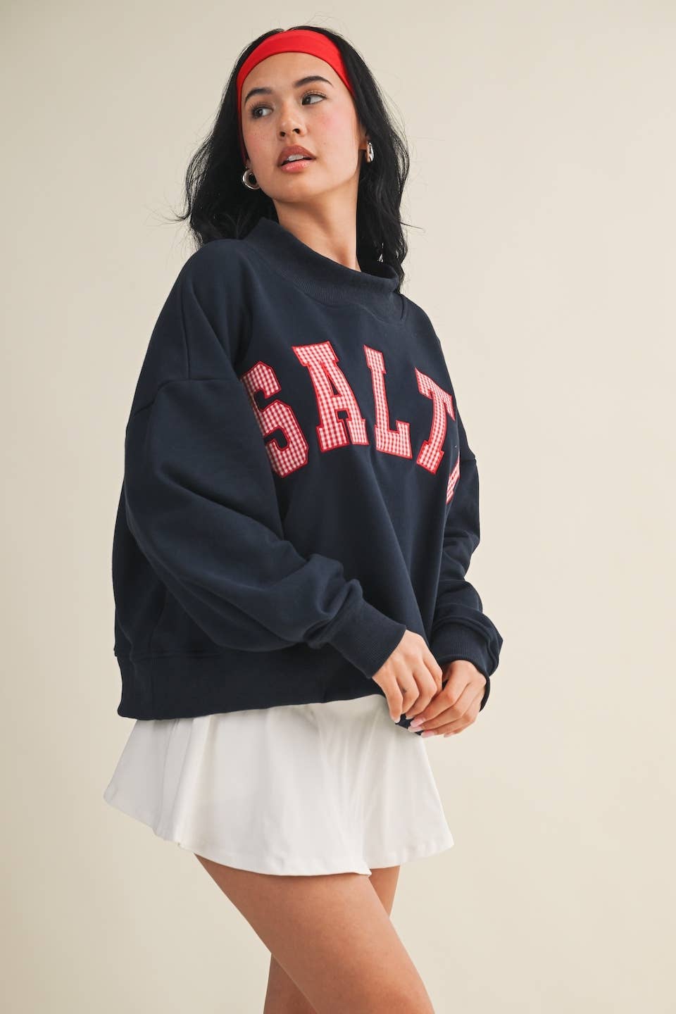 Salty Oversized Mock Neck Sweatshirt