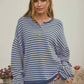 Henley Striped Sweater
