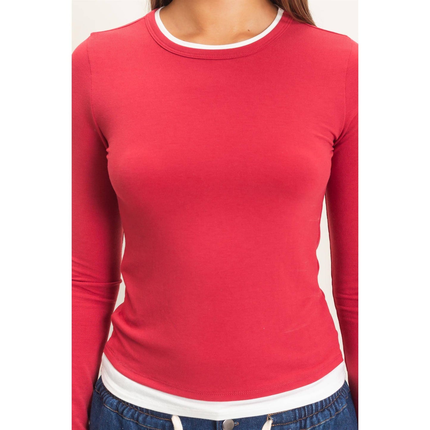 Layered Effect Long Sleeve Top