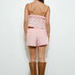 Pink Lace Trim Plaid Cami