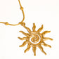 Taiyo Non-Tarnish Boho Sun Necklace: 18K Gold