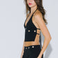 Grommet Detail Open Back Top