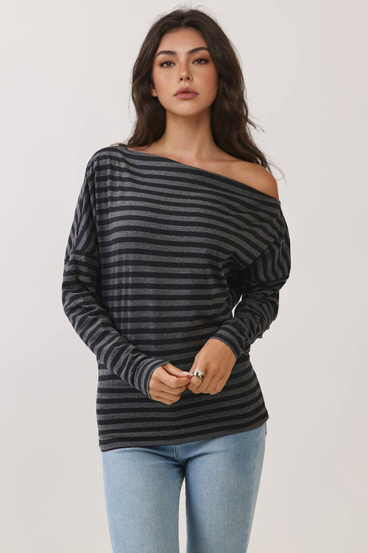 Off The Shoulder Stripe Top
