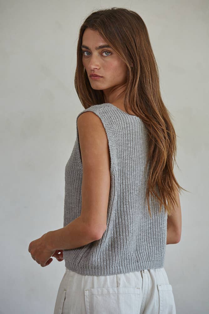 Knit Sweater V-Neck Vest